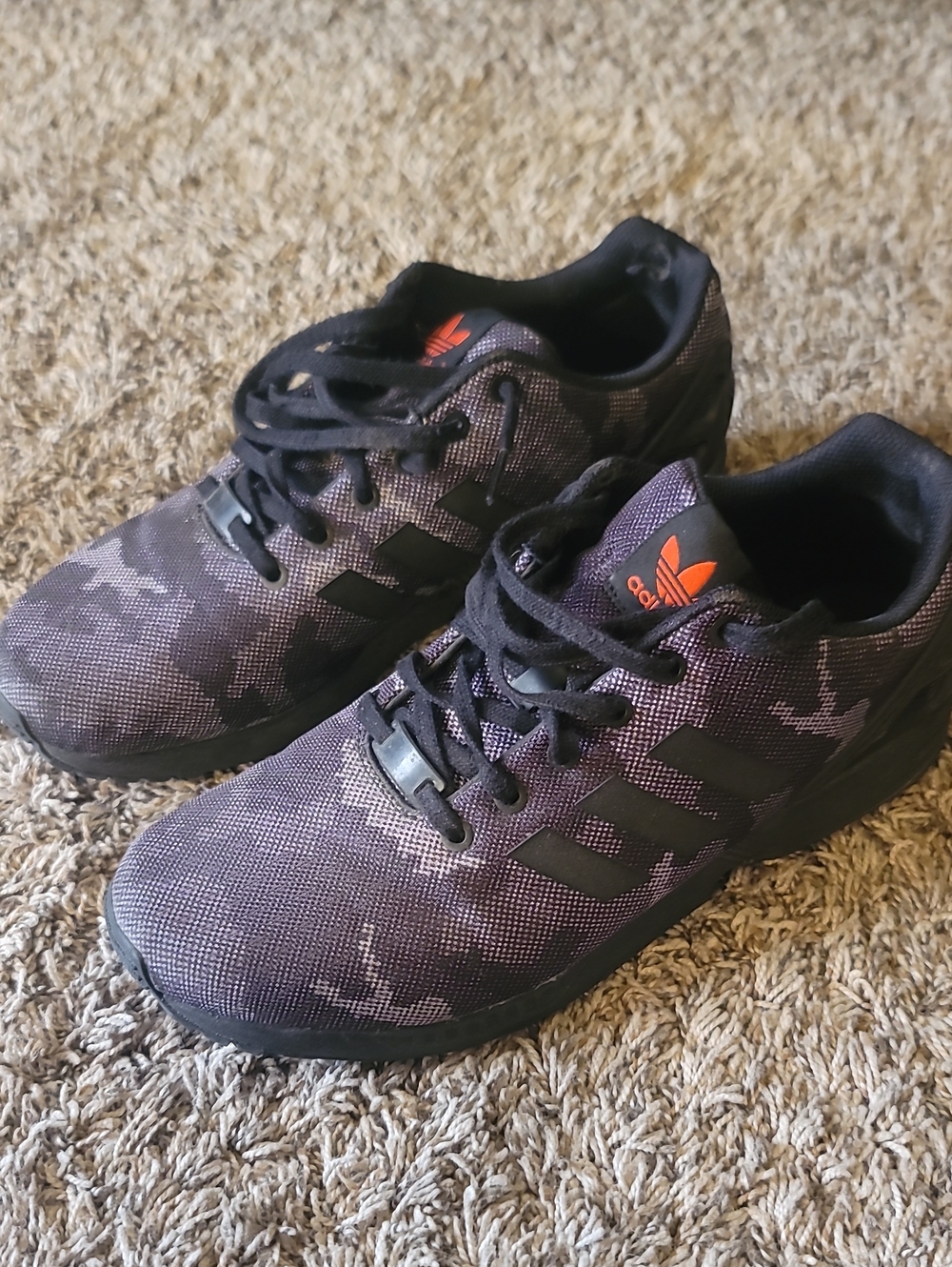 Men’s Adidas Black & Gray Camo Mesh Lace-Up Sneakers Sz 11